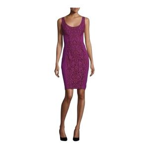 Diane Von Furstenberg Geovana Lace Purple Amethyst/Red Onyx Dress size 8 EUC